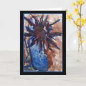 De blauwe Bloem van de Vaas van het zon-Originele Kaart (Gele Bloem)