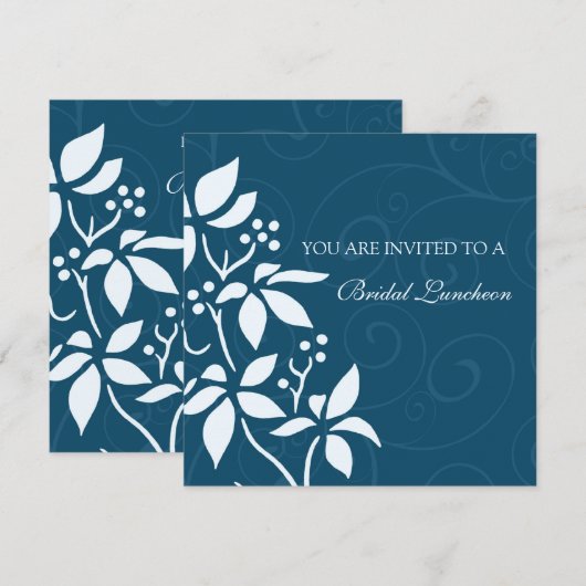 De blauwe Bloemen Bruids Kaarten van de (Voorkant / Achterkant)