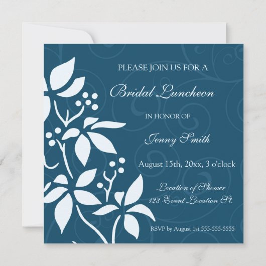 De blauwe Bloemen Bruids Kaarten van de (Achterkant)