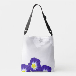 De blauwe bloemen crossbody tas