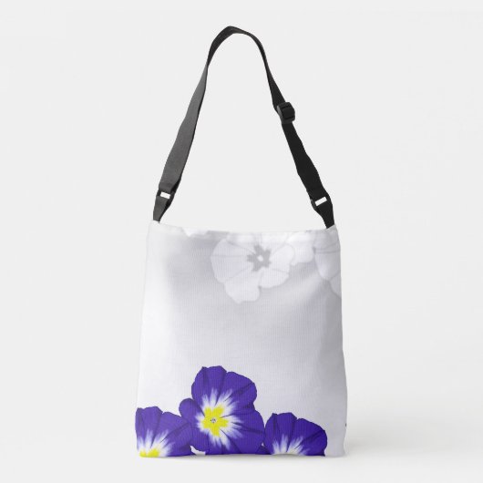 De blauwe bloemen crossbody tas (Achterkant)