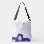 De blauwe bloemen crossbody tas (Voorkant)