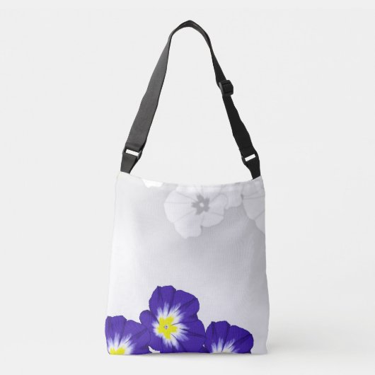 De blauwe bloemen crossbody tas (Voorkant)
