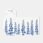 De blauwe bloemen van Delphinium Bedankdoosjes (Uitgevouwen)