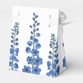 De blauwe bloemen van Delphinium Bedankdoosjes (Achterkant)