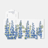 De blauwe bloemen van Delphinium Bedankdoosjes (Uitgevouwen)
