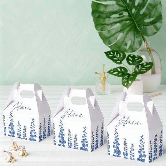 De blauwe bloemen van Delphinium Bedankdoosjes (Meervoudige)