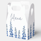 De blauwe bloemen van Delphinium Bedankdoosjes (Geopend)