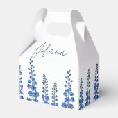 De blauwe bloemen van Delphinium Bedankdoosjes (Voorkant Zijde)