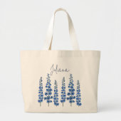 De blauwe bloemen van Delphinium Grote Tote Bag (Voorkant)