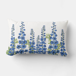 De blauwe bloemen van Delphinium Kussen