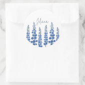 De blauwe bloemen van Delphinium Ronde Sticker (Tas)