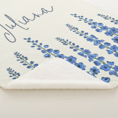 De blauwe bloemen van Delphinium Sherpa Deken (3/4)