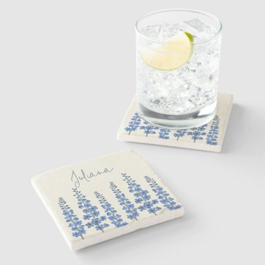 De blauwe bloemen van Delphinium Stenen Onderzetter (Zijkant)