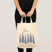 De blauwe bloemen van Delphinium Tote Bag (Voorkant (product))