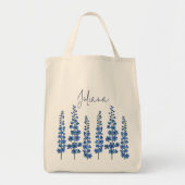 De blauwe bloemen van Delphinium Tote Bag (Voorkant)