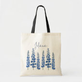 De blauwe bloemen van Delphinium Tote Bag (Voorkant)