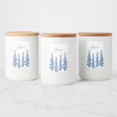 De blauwe bloemen van Delphinium Voedselcontainer Etiket (Flessen)