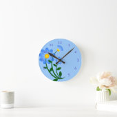 De blauwe BloemenKlokken van de Muur Ronde Klok (Huis)