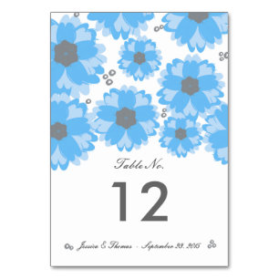 De blauwe Blossom Wedding Collectie Tabelnummers Kaart