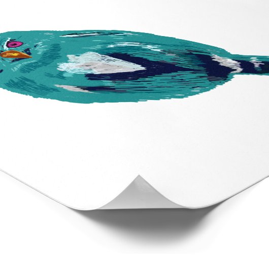 De blauwe boomkor poster (Hoek)