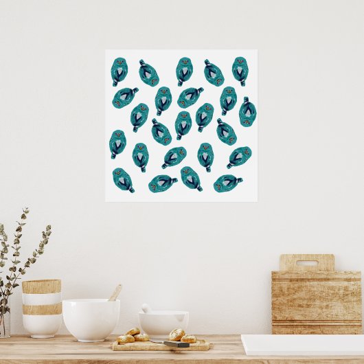 De blauwe boomkor poster (Keuken)