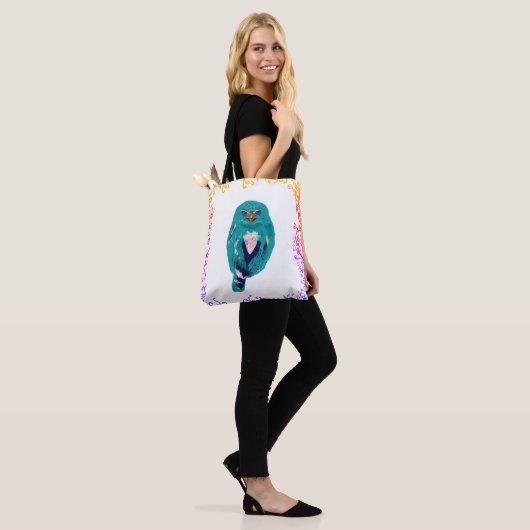 De blauwe boomkor tote bag (Op model)