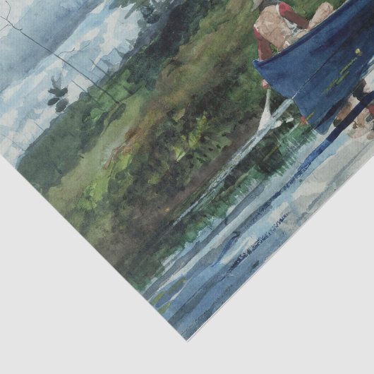 De blauwe boot van Winslow Homer Tissuepapier (Detail)