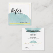 De blauwe borstelslag Verwijs een Kaart van de vri Vierkante Visitekaartje (Voorkant / Achterkant)