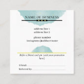 De blauwe borstelslag Verwijs een Kaart van de vri Vierkante Visitekaartje (Achterkant)