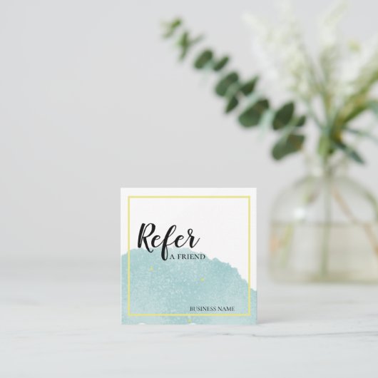 De blauwe borstelslag Verwijs een Kaart van de vri Vierkante Visitekaartje (Staand voorkant)