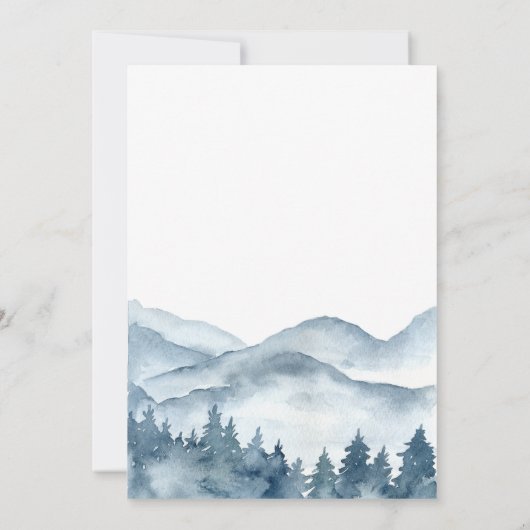 De blauwe Bosbergen van de Waterverf sparen de Dat Save The Date (Achterkant)