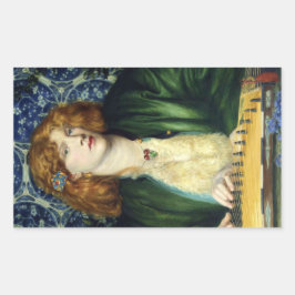 De Blauwe Bower (Dante Gabriel Rossetti) Rechthoekige Sticker