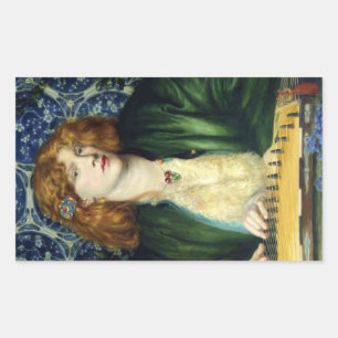 De Blauwe Bower (Dante Gabriel Rossetti) Rechthoekige Sticker