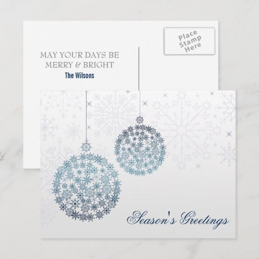 de blauwe briefkaarten van de Vakantie van (Voorkant / Achterkant)