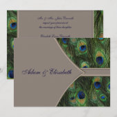 De blauwe Bruine Uitnodigingen van het Huwelijk (Voorkant / Achterkant)