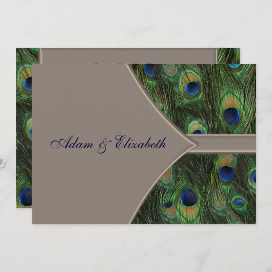 De blauwe Bruine Uitnodigingen van het Huwelijk (Voorkant / Achterkant)