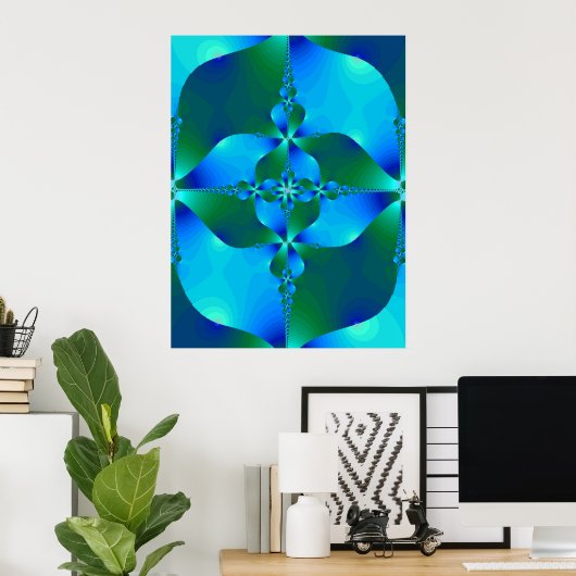 De blauwe Cello Poster (Thuiskantoor)