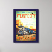 De blauwe Comet Train Wrapped Canvas afdrukken (Voorkant)