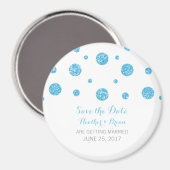 De blauwe Confetti van Glitter sparen de Magnet va (Voorkant / Achterkant)