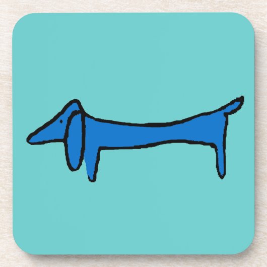 De Blauwe Dachtelhond Onderzetter (Voorkant)