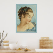 De blauwe dame van Louis-Marin Bonnet Poster (Keuken)