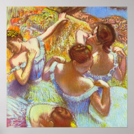 De Blauwe Danseressen van Edgar Degas Poster (Voorkant)