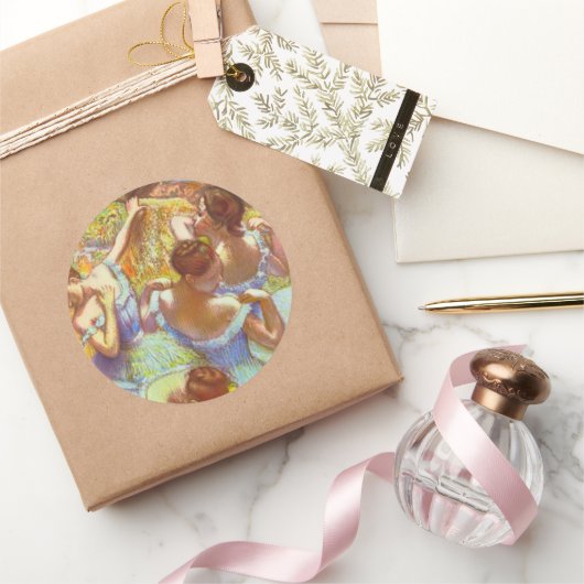 De Blauwe Danseressen van Edgar Degas Ronde Sticker (Geschenken)