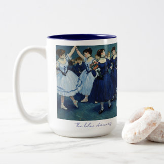 De blauwe dansers mok. tweekleurige koffiemok