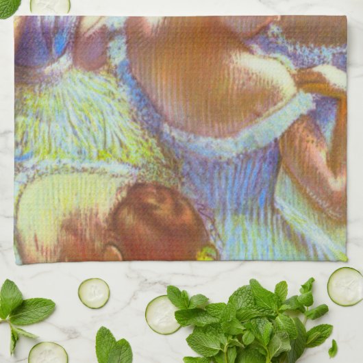 De blauwe dansers van Edgar Degas Theedoek (Gevouwen)