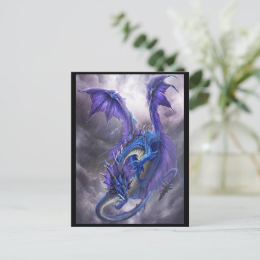 De blauwe Draak van het Storm Briefkaart (Staand voorkant)