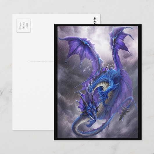 De blauwe Draak van het Storm Briefkaart (Voorkant / Achterkant)