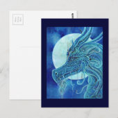 De blauwe drakenfantasie van Renee Lavoie Briefkaart (Voorkant / Achterkant)