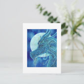De blauwe drakenfantasie van Renee Lavoie Briefkaart (Staand voorkant)